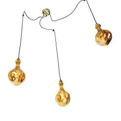 Hanglamp goud 3-lichts incl. LED spiegel goud dimbaar - Cava Luxe