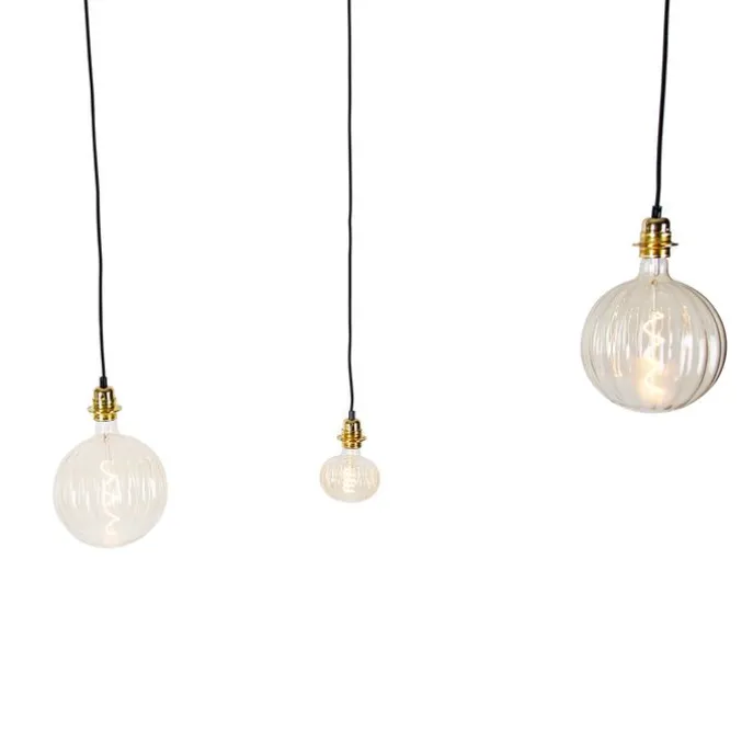 Hanglamp goud 3-lichts incl. LED amber dimbaar - Cava Luxe