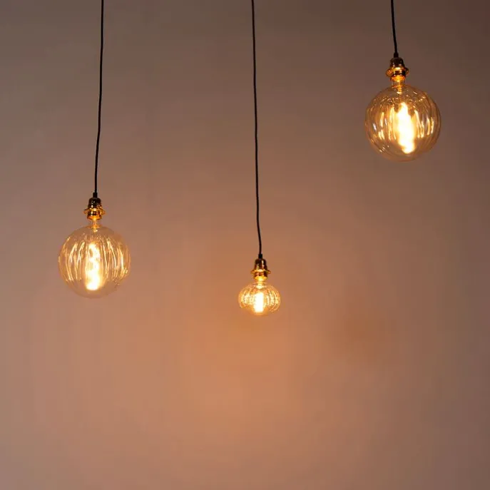 Hanglamp goud 3-lichts incl. LED amber dimbaar - Cava Luxe