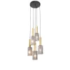 Hanglamp goud met smoke glas rond 5-lichts - Elva