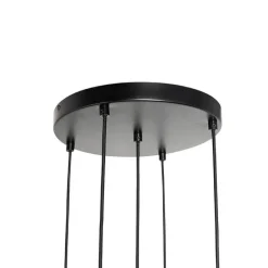 Hanglamp goud met smoke glas rond 5-lichts - Elva