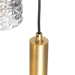 Hanglamp goud met smoke glas rond 5-lichts - Elva