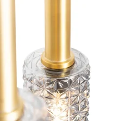 Hanglamp goud met smoke glas langwerpig 5-lichts - Elva