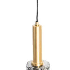 Hanglamp goud met smoke glas langwerpig 5-lichts - Elva