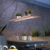 Hanglamp hout 120 cm incl. LED met afstandsbediening - Ajdin