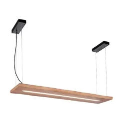 Hanglamp hout 120 cm incl. LED met afstandsbediening - Ajdin