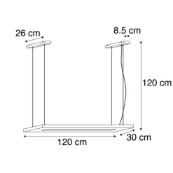 Hanglamp hout 120 cm incl. LED met afstandsbediening - Ajdin