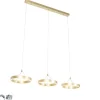 Hanglamp messing langwerpig incl. LED 3-staps dimbaar 3-lichts - Lyani