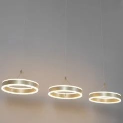 Hanglamp messing langwerpig incl. LED 3-staps dimbaar 3-lichts - Lyani