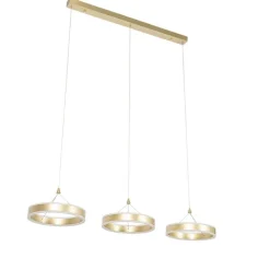 Hanglamp messing langwerpig incl. LED 3-staps dimbaar 3-lichts - Lyani