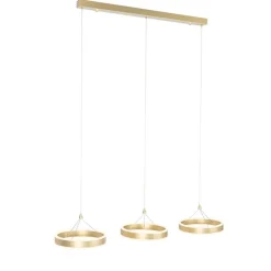 Hanglamp messing langwerpig incl. LED 3-staps dimbaar 3-lichts - Lyani