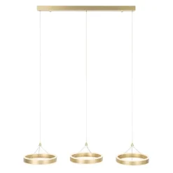 Hanglamp messing langwerpig incl. LED 3-staps dimbaar 3-lichts - Lyani