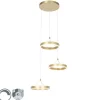 Hanglamp messing rond incl. LED 3-staps dimbaar 3-lichts - Lyani