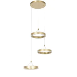 Hanglamp messing rond incl. LED 3-staps dimbaar 3-lichts - Lyani