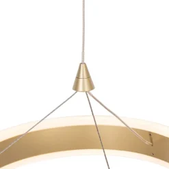 Hanglamp messing rond incl. LED 3-staps dimbaar 3-lichts - Lyani