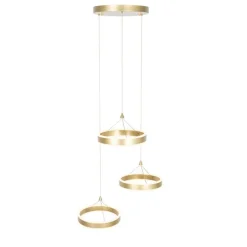 Hanglamp messing rond incl. LED 3-staps dimbaar 3-lichts - Lyani