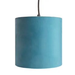 Hanglamp met 5 gekleurde velours kappen 20 cm - Cava