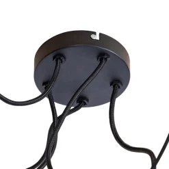 Hanglamp met 5 gekleurde velours kappen 20 cm - Cava