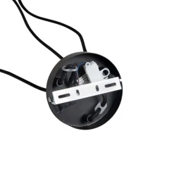 Hanglamp met 3 katoenen kappen zwart met goud - Cava