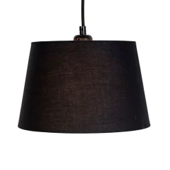 Hanglamp met 3 katoenen kappen zwart met goud - Cava