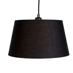 Hanglamp met 3 katoenen kappen zwart met goud - Cava