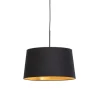 Hanglamp met katoenen kap zwart met goud 40 cm- Combi