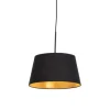 Hanglamp met katoenen kap zwart met goud 32 cm - Combi