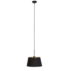 Hanglamp met katoenen kap zwart met goud 32 cm - Combi