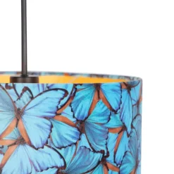 Hanglamp met velours kap vlinders met goud 35 cm - Combi