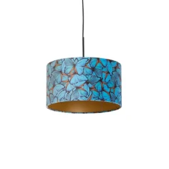 Hanglamp met velours kap vlinders met goud 35 cm - Combi