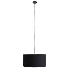 Hanglamp met velours kap zwart met goud 50 cm - Combi