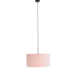 Hanglamp met velours kap roze met goud 50 cm - Combi