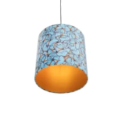 Hanglamp met velours kap vlinders met goud 40 cm - Combi