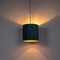 Hanglamp met velours kap vlinders met goud 40 cm - Combi