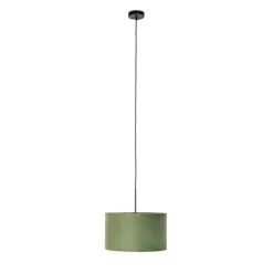 Hanglamp met velours kap groen met goud 35 cm - Combi