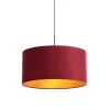 Hanglamp met velours kap rood met goud 50 cm - Combi