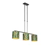 Hanglamp met velours kappen pauw met goud 20cm - Combi 3 Deluxe