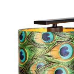 Hanglamp met velours kappen pauw met goud 20cm - Combi 3 Deluxe