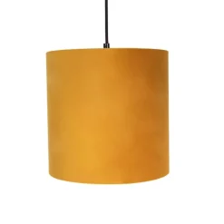 Hanglamp met velours kappen groen, geel en blauw - Cava