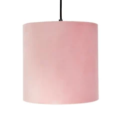 Hanglamp met velours kappen rood, groen en roze - Cava