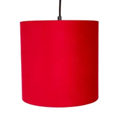 Hanglamp met velours kappen rood, groen en roze - Cava