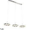 Hanglamp staal langwerpig incl. LED 3-staps dimbaar 3-lichts - Lyani