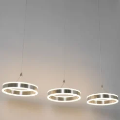 Hanglamp staal langwerpig incl. LED 3-staps dimbaar 3-lichts - Lyani