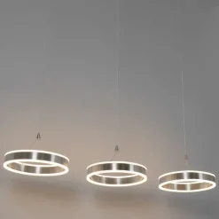 Hanglamp staal langwerpig incl. LED 3-staps dimbaar 3-lichts - Lyani