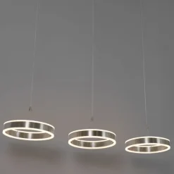 Hanglamp staal langwerpig incl. LED 3-staps dimbaar 3-lichts - Lyani