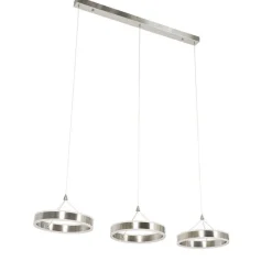 Hanglamp staal langwerpig incl. LED 3-staps dimbaar 3-lichts - Lyani