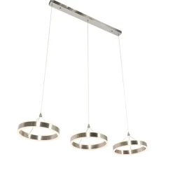 Hanglamp staal langwerpig incl. LED 3-staps dimbaar 3-lichts - Lyani