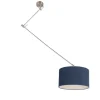 Hanglamp staal met kap 35 cm blauw verstelbaar - Blitz