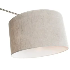 Hanglamp staal met kap 35 cm lichtgrijs verstelbaar 2-lichts - Blitz
