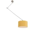 Hanglamp staal met kap 35 cm geel verstelbaar - Blitz